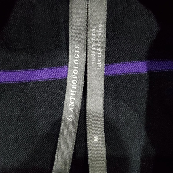 Anthropologie Black & Purple Striped Peplum Top - Size M - Picture 5 of 6